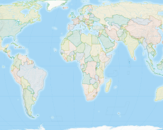 Equal Earth Map The picture shows a true-tp-size map of the world focusing on south american and africa